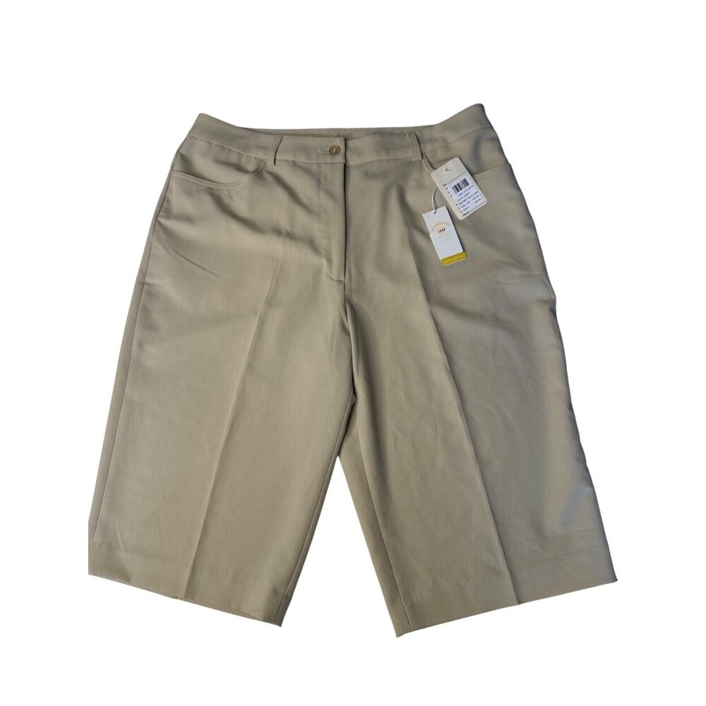 Monterey Club Womens Classic Stretch Golf Shorts Size 12 Beige NWT